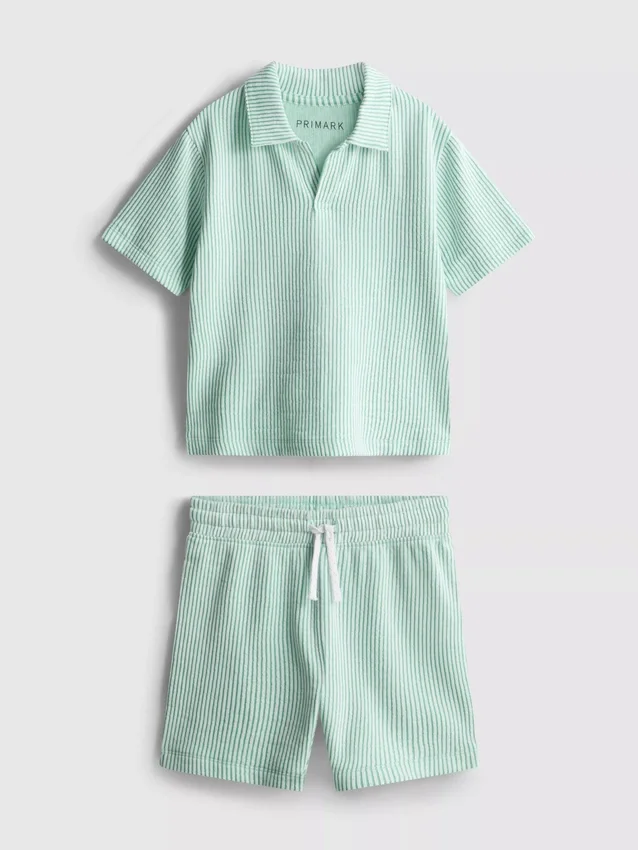 1,5-9 años | Conjunto de camisa a rayas y pantalones cortos