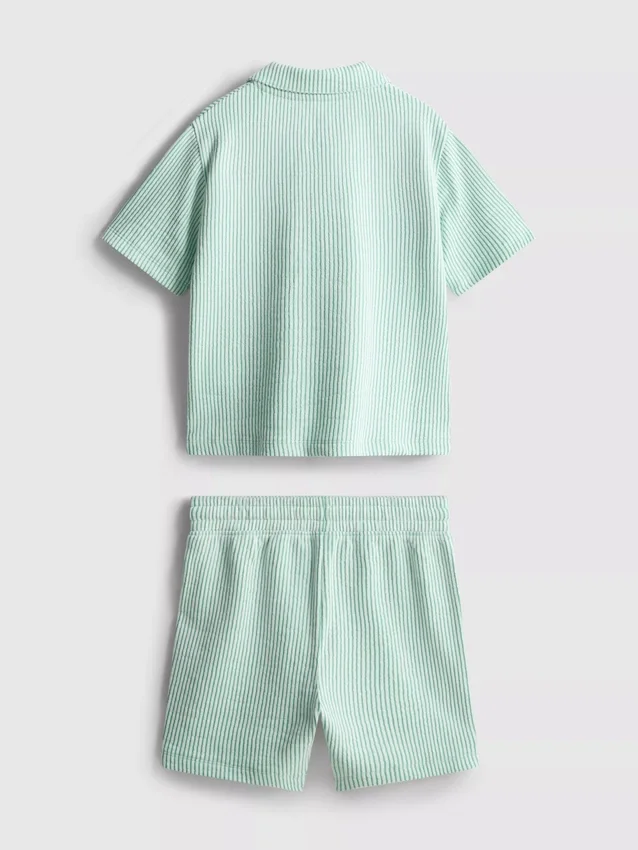 1,5-9 años | Conjunto de camisa a rayas y pantalones cortos