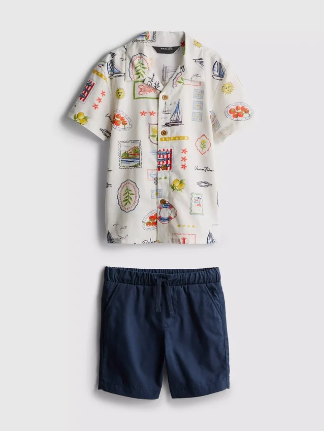 1,5-9 años | Conjunto de camisa estampada y pantalones cortos