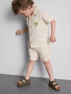 1,5-9 años | Conjunto de camisa y pantalones cortos bordados