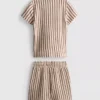 1,5-9 años | Conjunto de camiseta de punto a rayas y pantalones cortos