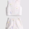1,5-9 años | Conjunto de camiseta sin mangas y pantalones cortos bordados