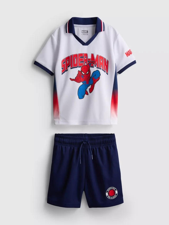 1,5-9 años | Conjunto de camiseta y pantalones cortos de fútbol de Marvel Spider-Man