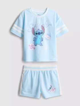 1,5-9 años | Conjunto de camiseta y pantalones cortos de Stitch de Disney