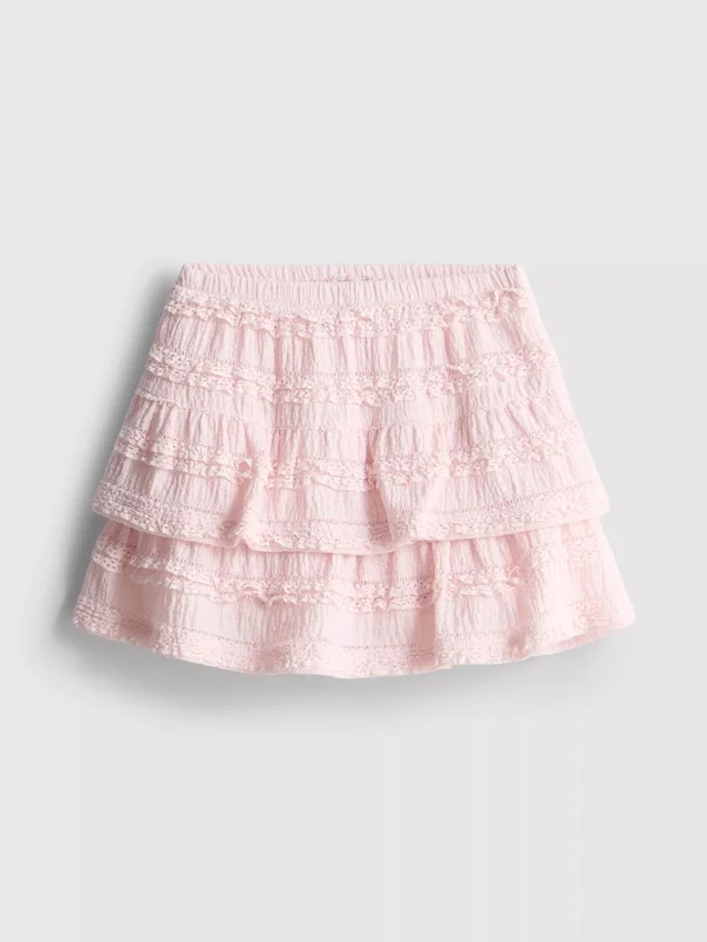 1,5-9 años | Falda-pantalón con volantes y ribete de encaje