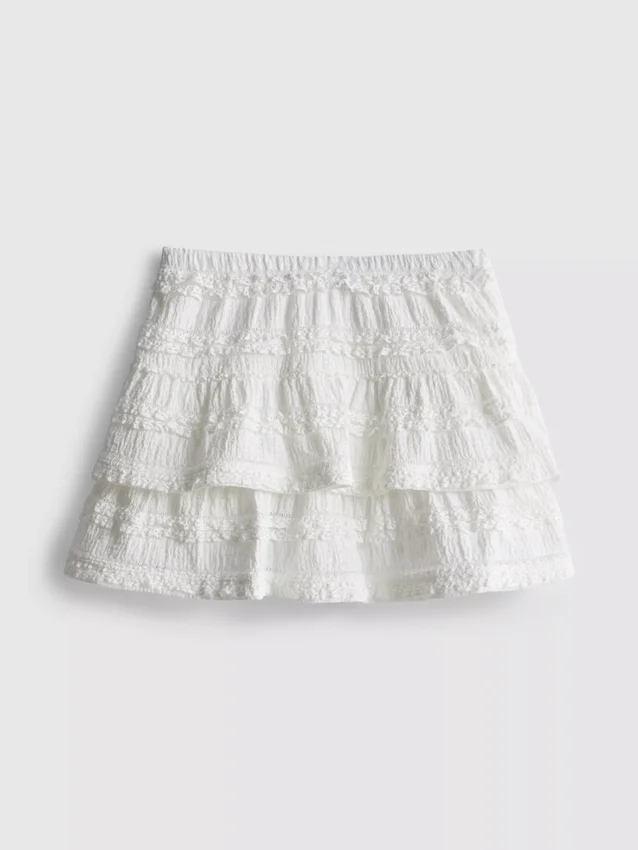 1,5-9 años | Falda-pantalón con volantes y ribete de encaje