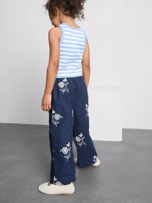 1,5-9 años | pantalones con bordado floral