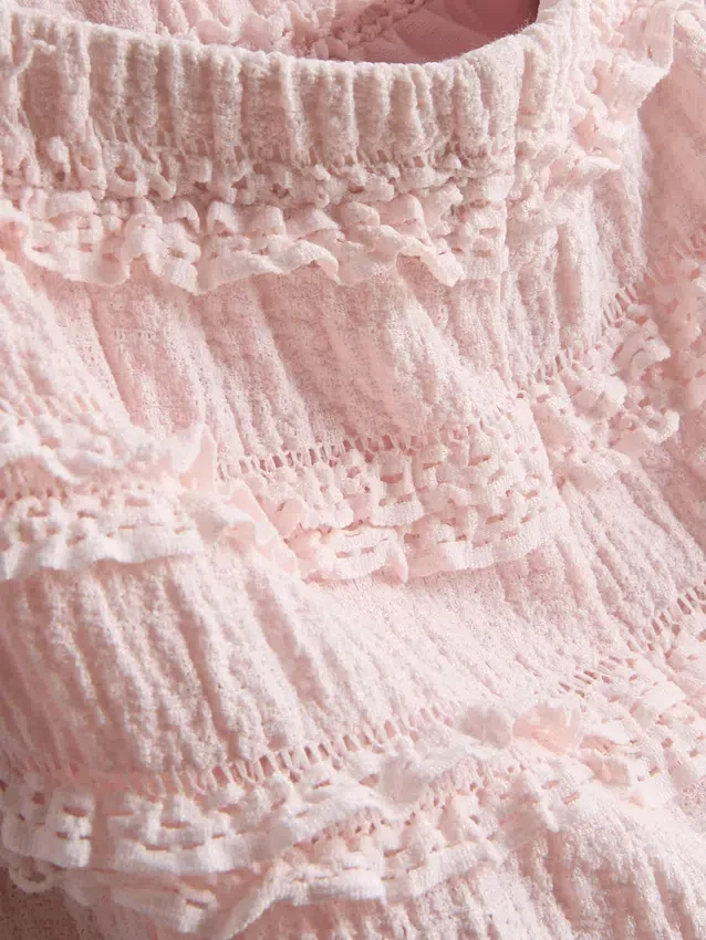 1,5-9 años | Pantalones con volantes y textura arrugada