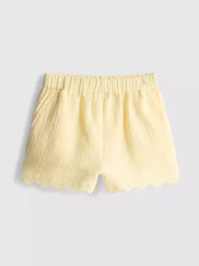 1,5-9 años | Pantalones cortos con ribete festoneado y ojales
