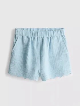 1,5-9 años | Pantalones cortos con ribete festoneado y ojales