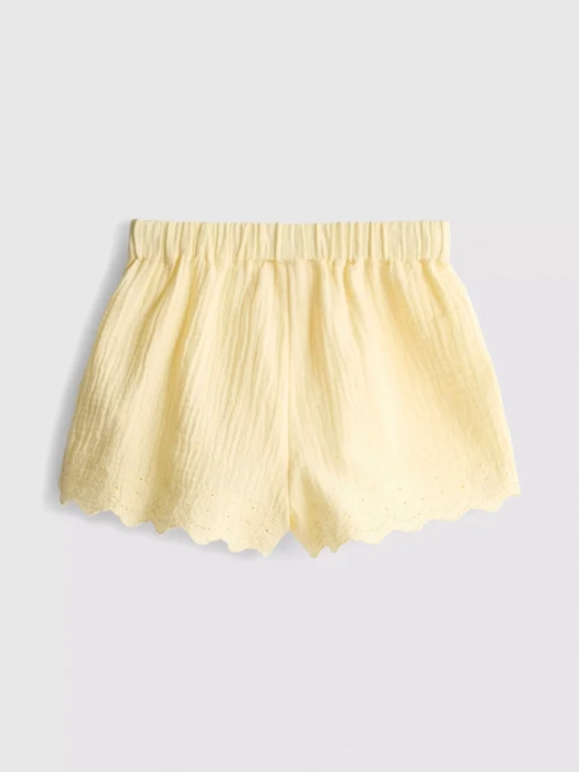 1,5-9 años | Pantalones cortos con ribete festoneado y ojales