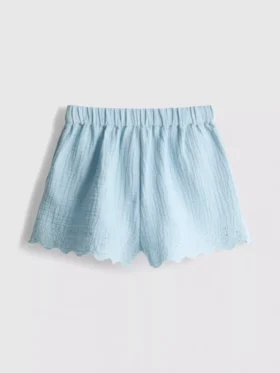 1,5-9 años | Pantalones cortos con ribete festoneado y ojales