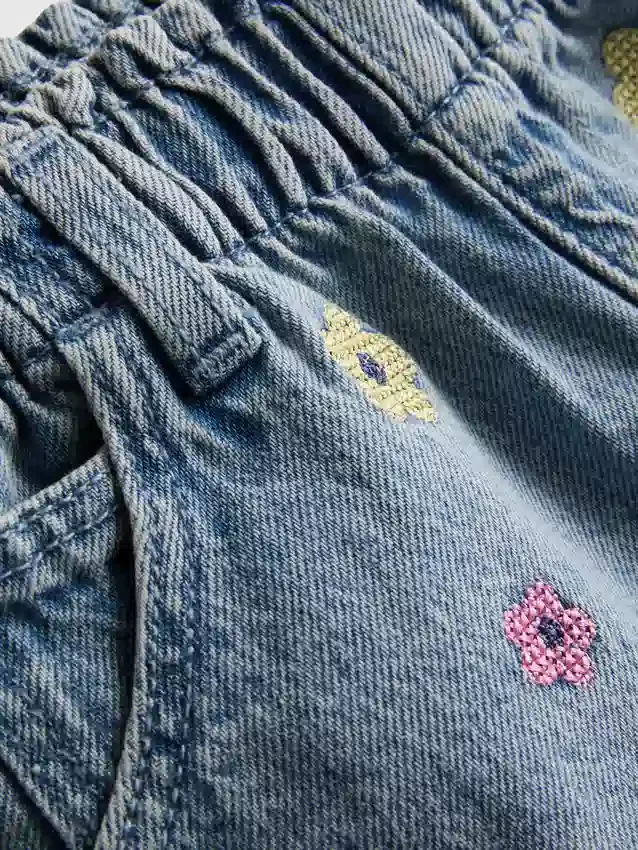 1,5-9 años | pantalones cortos de mezclilla con corte paperbag