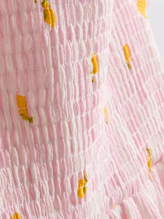 1,5-9 años | Vestido tipo smock con estampado de limones