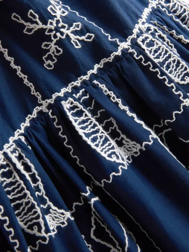 1,5-9 años | Vestido tipo smock con tirantes finos y bordado