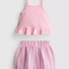 1-9 años | Conjunto de blusa con peplum y pantalones cortos