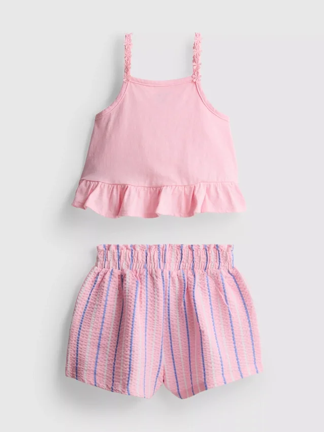 1-9 años | Conjunto de blusa con peplum y pantalones cortos