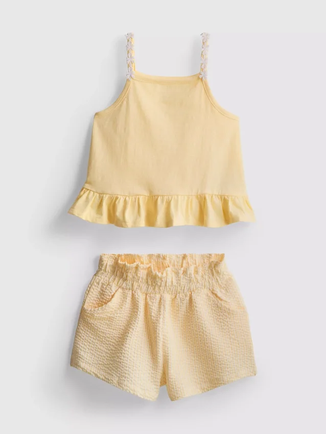 1-9 años | Conjunto de blusa con peplum y pantalones cortos