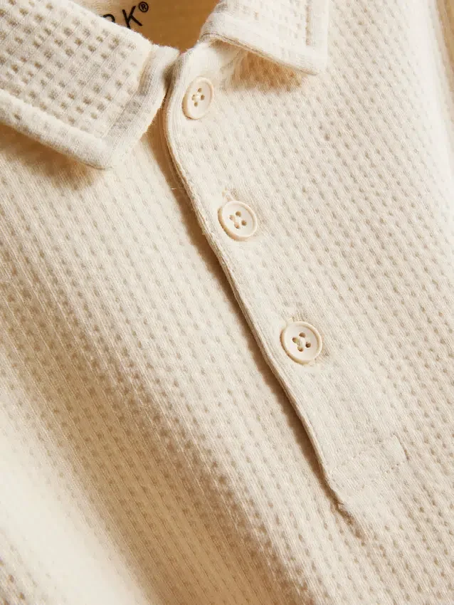 1-9 años | Conjunto de camisa de polo y pantalones cortos con textura