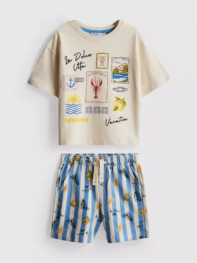1-9 años | Conjunto de camiseta con estampado y pantalones cortos de Dolce Vita
