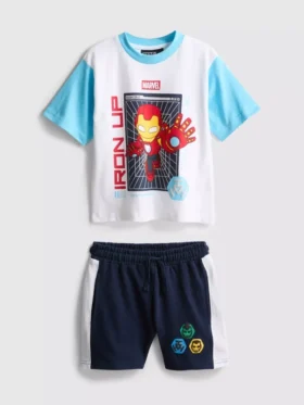 1-9 años | Conjunto de camiseta y pantalones cortos de Iron Man de Marvel