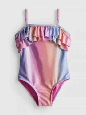 1-9 años | Traje de baño con volantes y purpurina Ombra