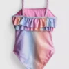1-9 años | Traje de baño con volantes y purpurina Ombra