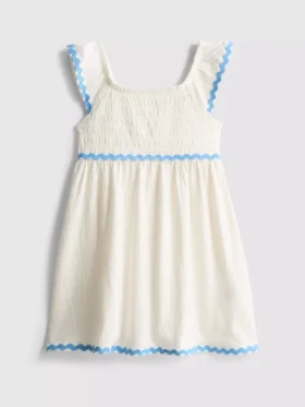 1-9 años | Vestido tipo smock con ribete ondulado