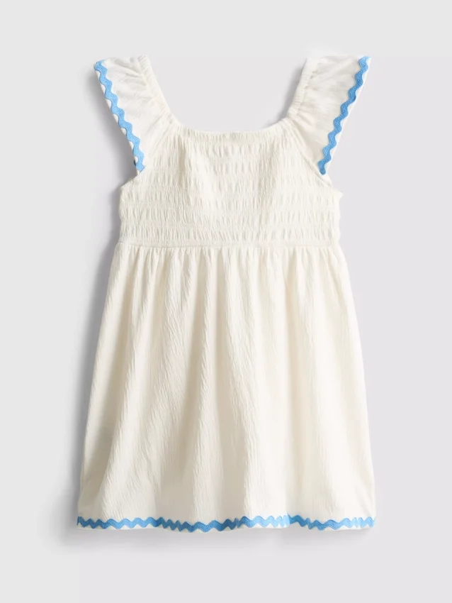 1-9 años | Vestido tipo smock con ribete ondulado
