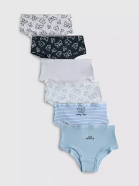 2-15 años | Paquete de 6 calzoncillos de corte hipster con diseño de mariposas