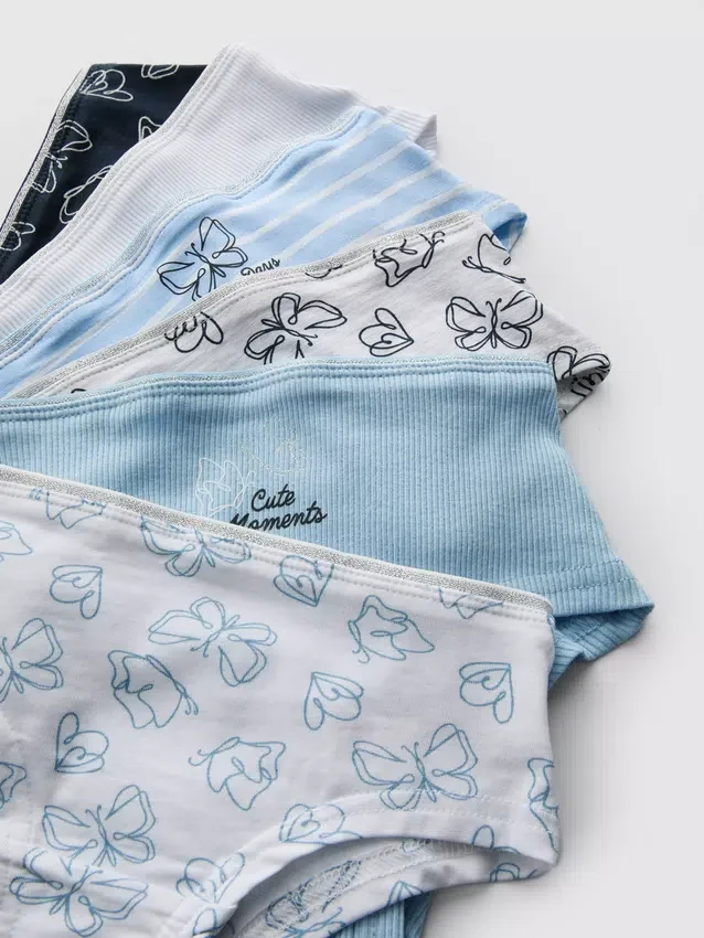 2-15 años | Paquete de 6 calzoncillos de corte hipster con diseño de mariposas