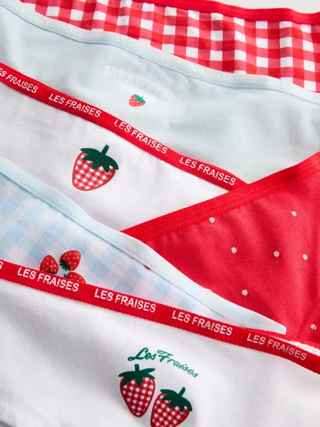 2-15 años | Paquete de 6 calzoncillos de estilo hipster con diseño de fresas
