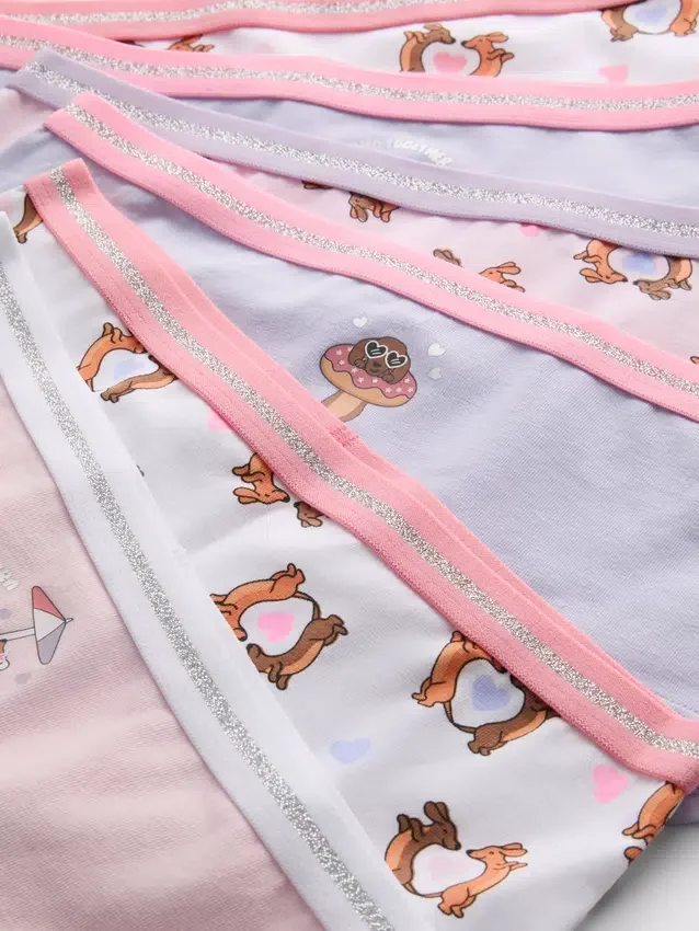 2-15 años | Paquete de 6 calzoncillos de talle bajo con diseño de perro salchicha
