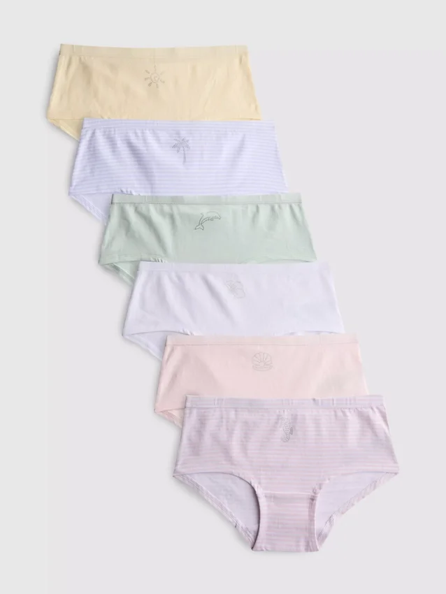 2-15 años | Paquete de 6 calzoncillos hipster con estampado de playa