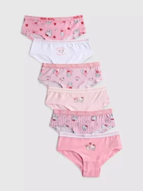 3-15 años | Paquete de 6 calzoncillos de talle bajo de Hello Kitty