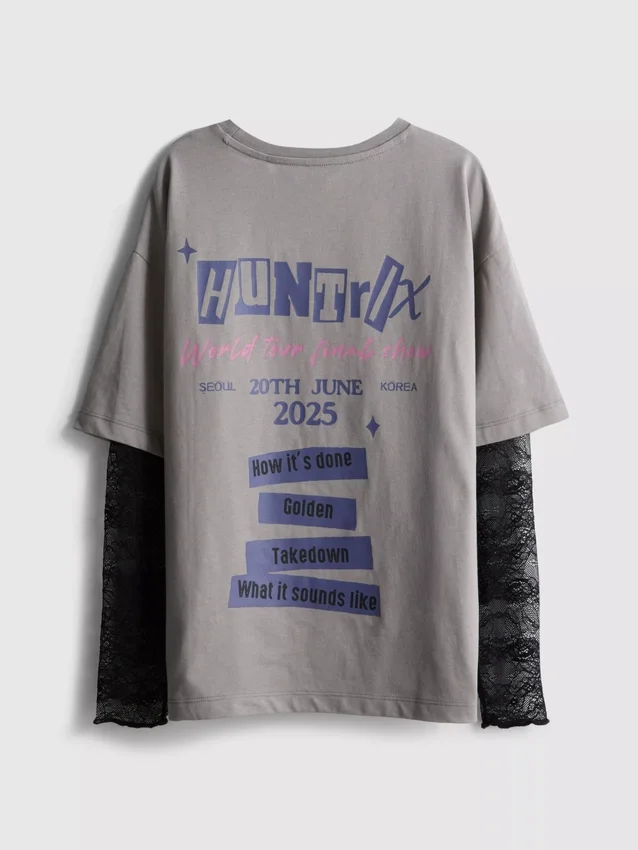 6-15 años | Camiseta de manga larga con encaje de K-Pop Demon Hunters
