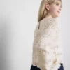 7-15 años | Blusa de manga larga con ribete festoneado de croché