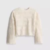 7-15 años | Blusa de manga larga con ribete festoneado de croché