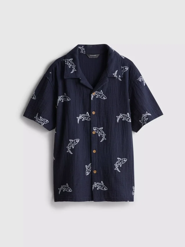 7-15 años | camisa bordada con botones