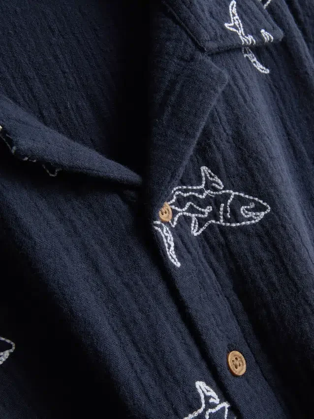 7-15 años | camisa bordada con botones