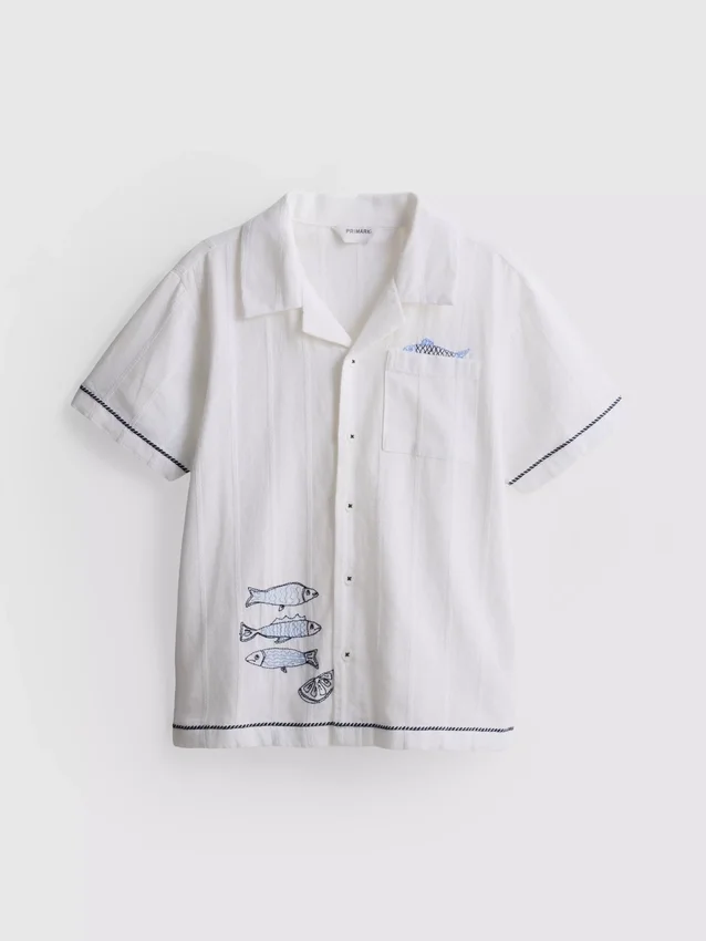 7-15 años | Camisa con bordado de pez