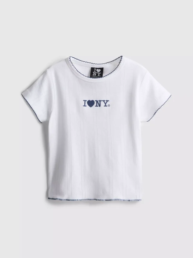 7-15 años | Camiseta bordada «I Love New York»