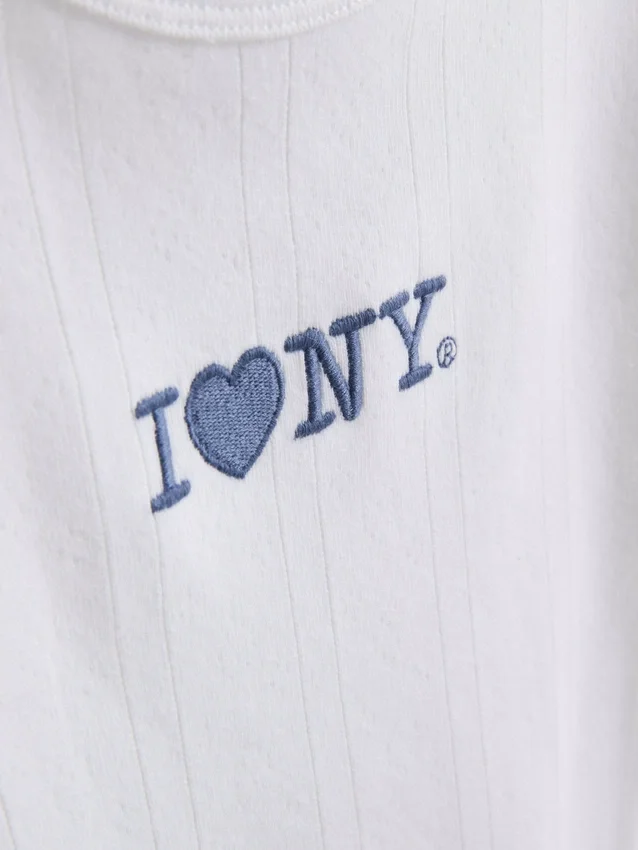 7-15 años | Camiseta bordada «I Love New York»
