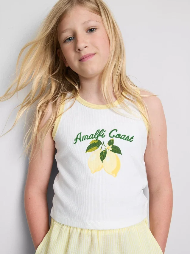 7-15 años | camiseta sin mangas acanalada
