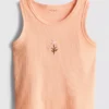 7-15 años | Camiseta sin mangas acanalada con bordado