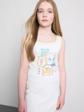 7-15 años | camiseta sin mangas con costuras en contraste
