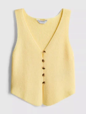 7-15 años | Camiseta sin mangas de punto con cuello en V