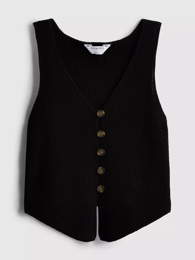 7-15 años | Camiseta sin mangas de punto con cuello en V