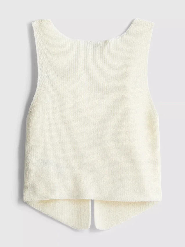 7-15 años | Camiseta sin mangas de punto con cuello en V