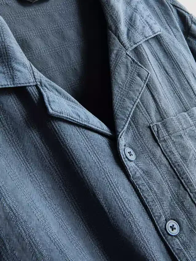 7-15 años | Conjunto de camisa de manga corta con botones y pantalones cortos con textura